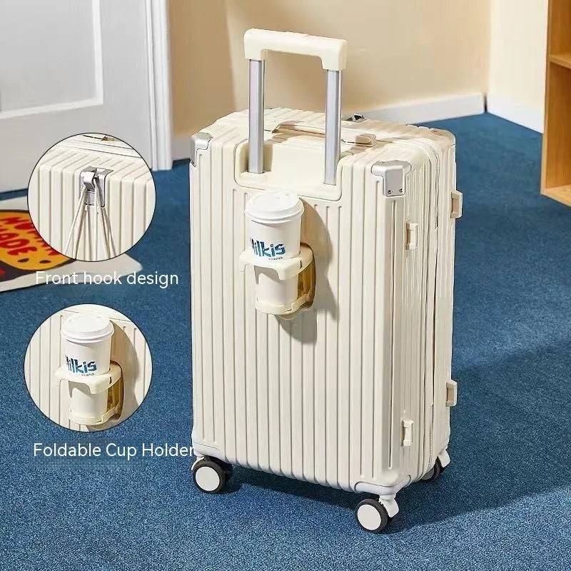 Luggage Internet Password Trolley Genuine Leather - Bellarte Enchanté Luggage Internet Password Trolley Genuine Leather